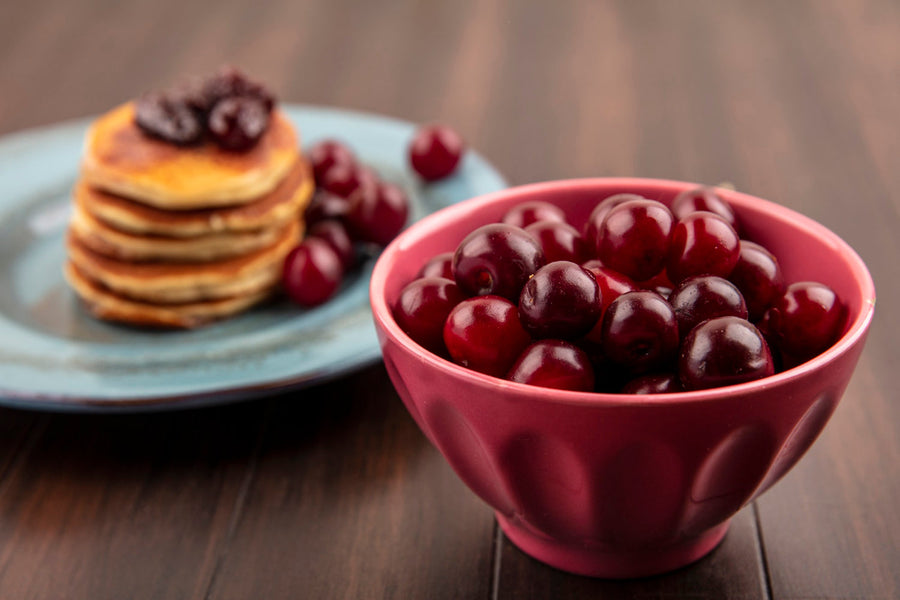 cherries on pancakes